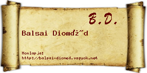 Balsai Dioméd névjegykártya